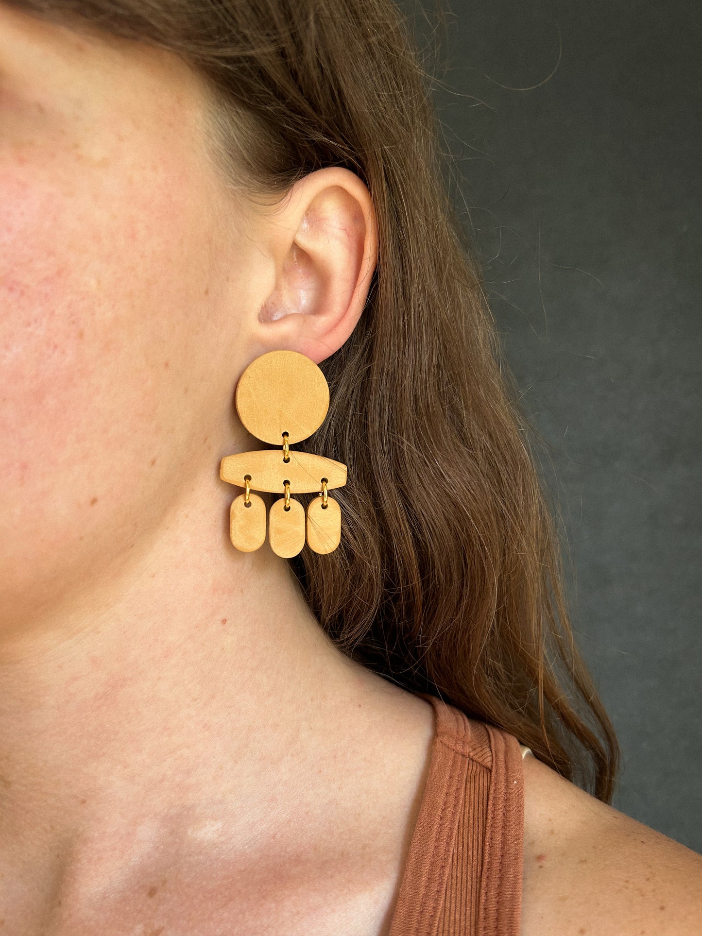 Gia Earrings in Distressed Yellow