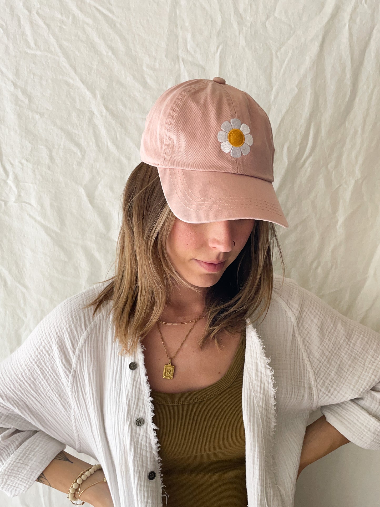 Daisy Cap in Dusty Pink