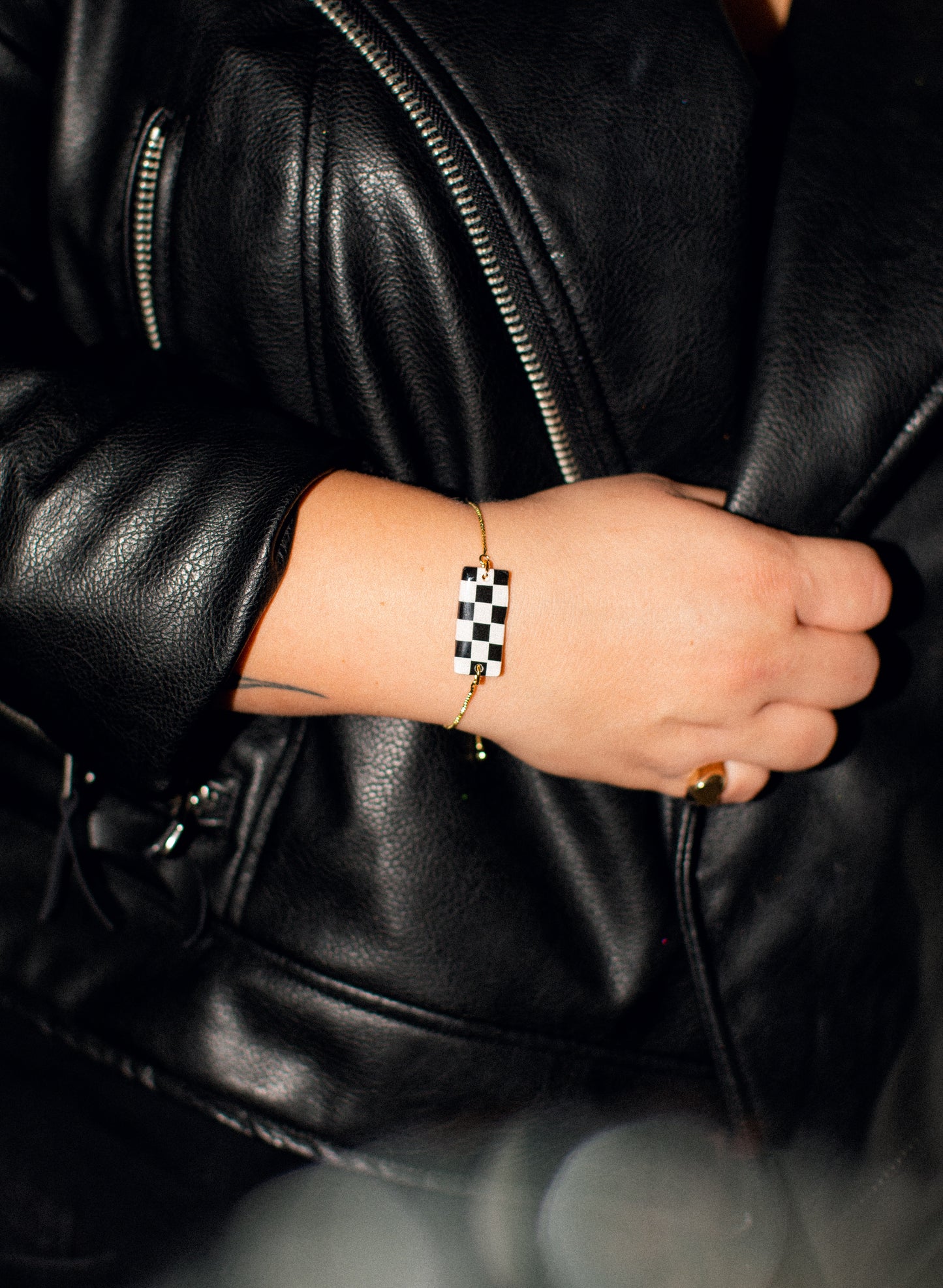 "Check Yes" Bracelet in Black
