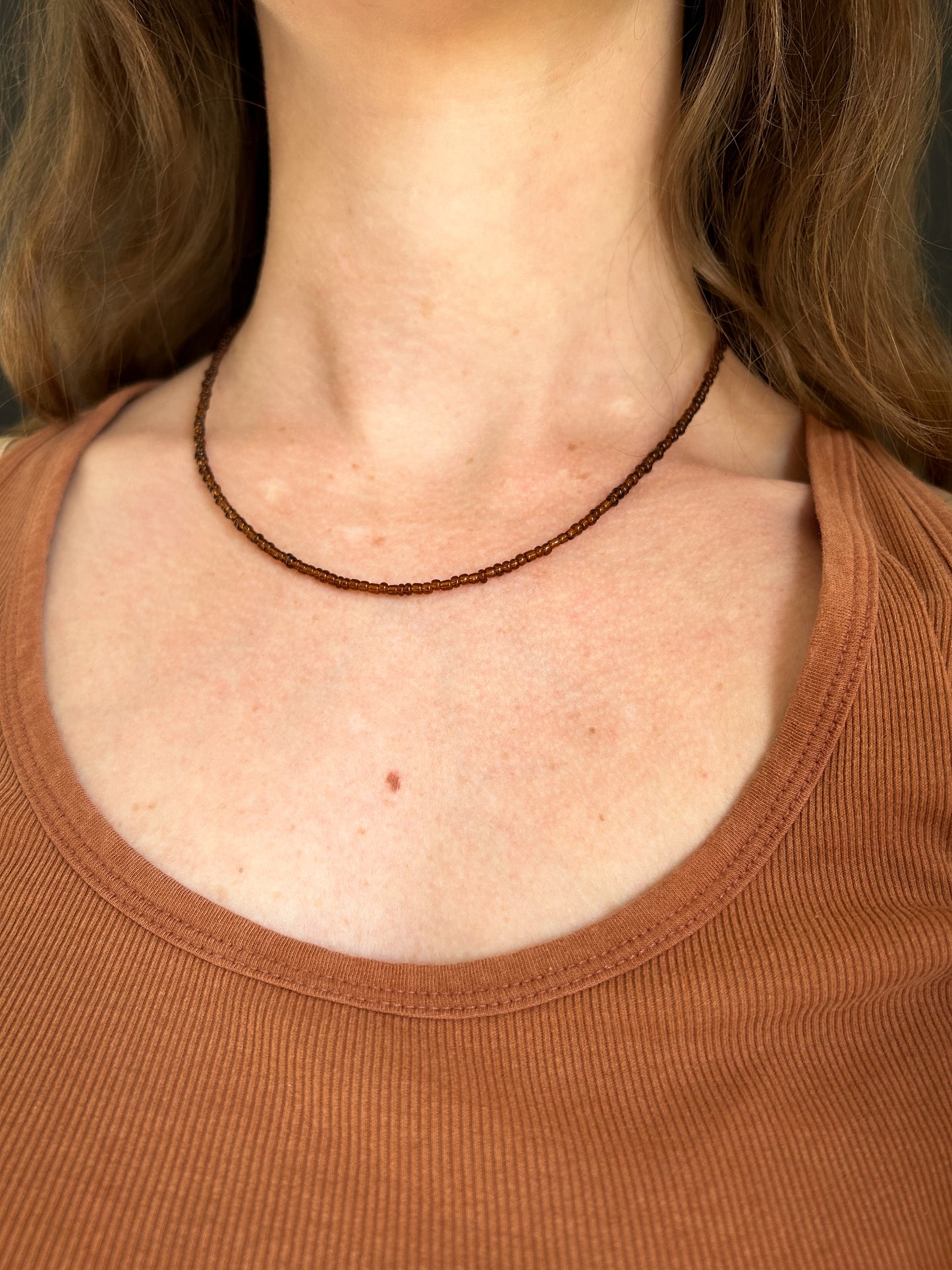 Autumnal Choker in Dark Amber