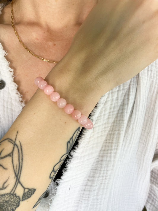Jade Beaded Bracelet in Blush
