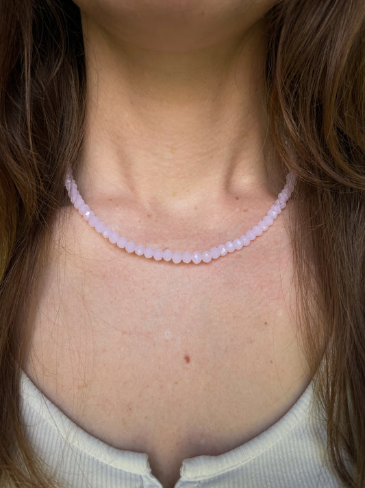 Cotton Candy Beaded Necklace in Pink