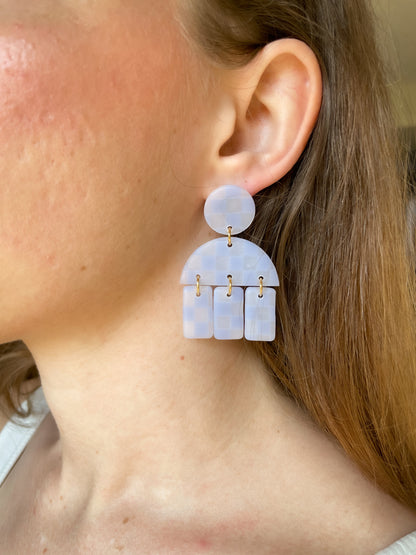 Venice Translucent-Checkered Earrings