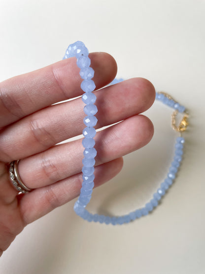 Sicily Beaded Necklace in Pale Blue